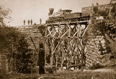 Ponte costruito dalle truppe sulla ferrovia Orange e Alexandria, 1861-65 da Mathew B. Brady